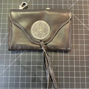 EUC Small leather wallet with clips for a belt